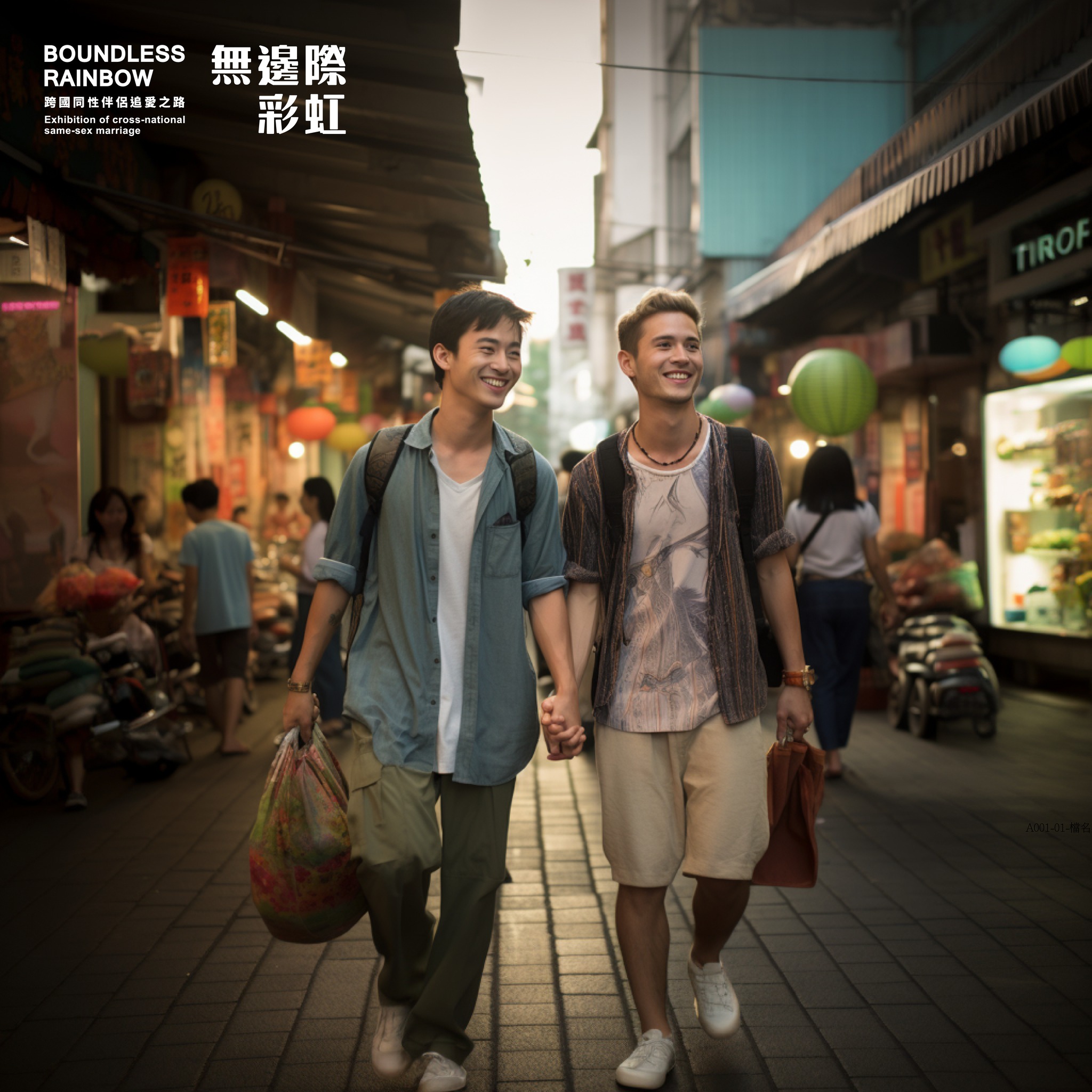 「無邊際彩虹圖文募集」活動鼓勵台灣跨國同性伴侶投稿分享相識相戀的過程、在台文化適應或異國戀相處困境等多元面向的日常生活故事。(圖擷取自彩虹平權大平台臉書粉專)