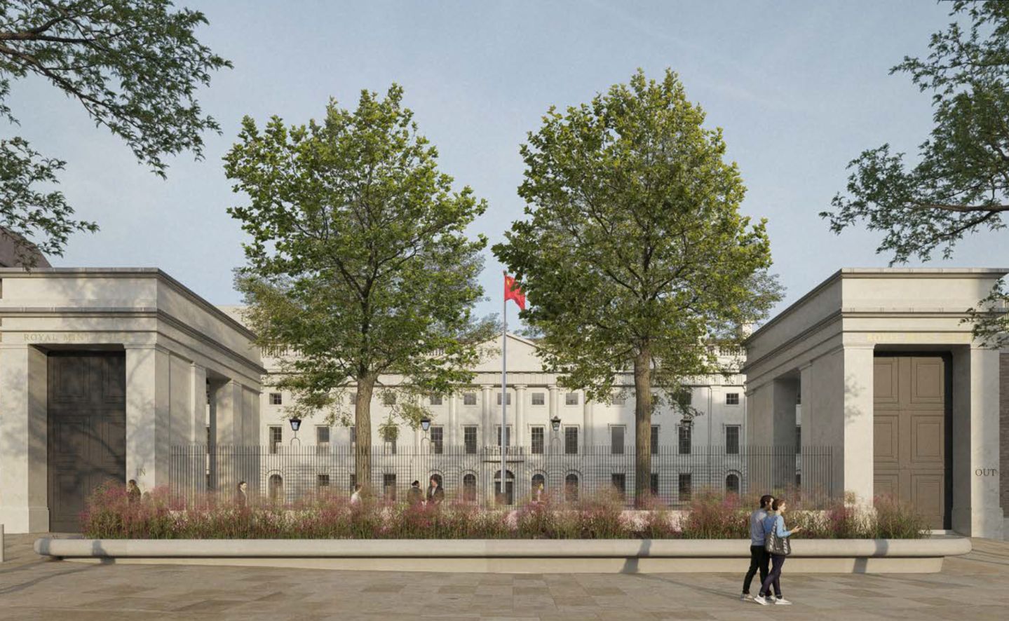 規劃中的中國駐英大使館新址電腦合成樣貌。(圖：倫敦自治城鎮塔村（Tower Hamlets）區議會會議文件)