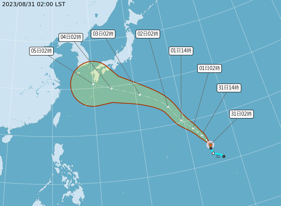 鴻雁颱風生成對台灣無影響。 (圖:中央氣象局)