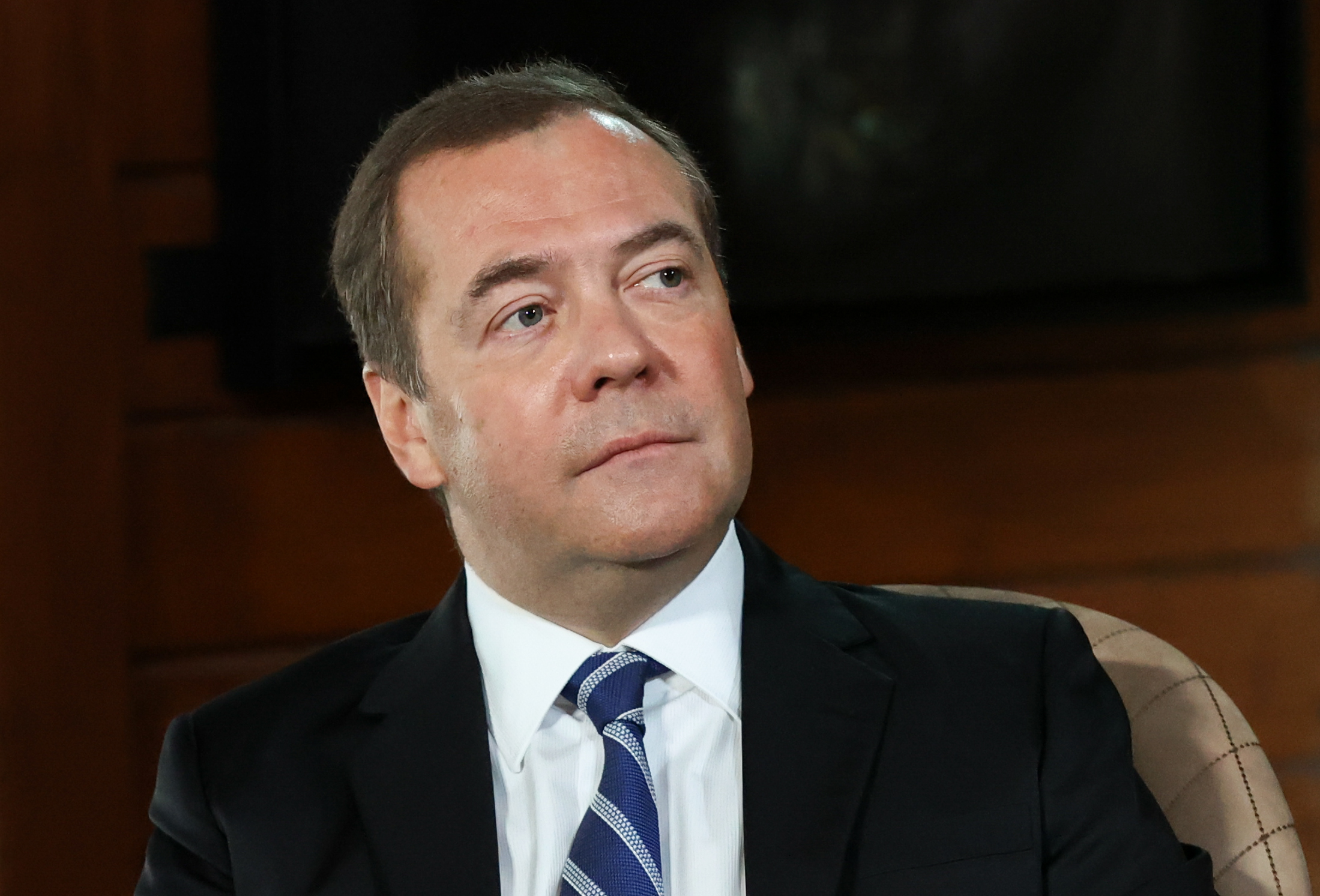 俄羅斯前總統、俄羅斯權力強大的安全會議(Security Council)副主席麥維德夫(Dmitry Medvedev)。(AFP)