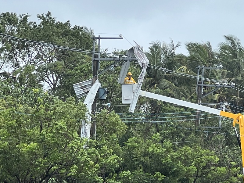 颱風海葵重創台東電力，台電公司5日表示，天黑前9成恢復供電、(資料照片/中央社)