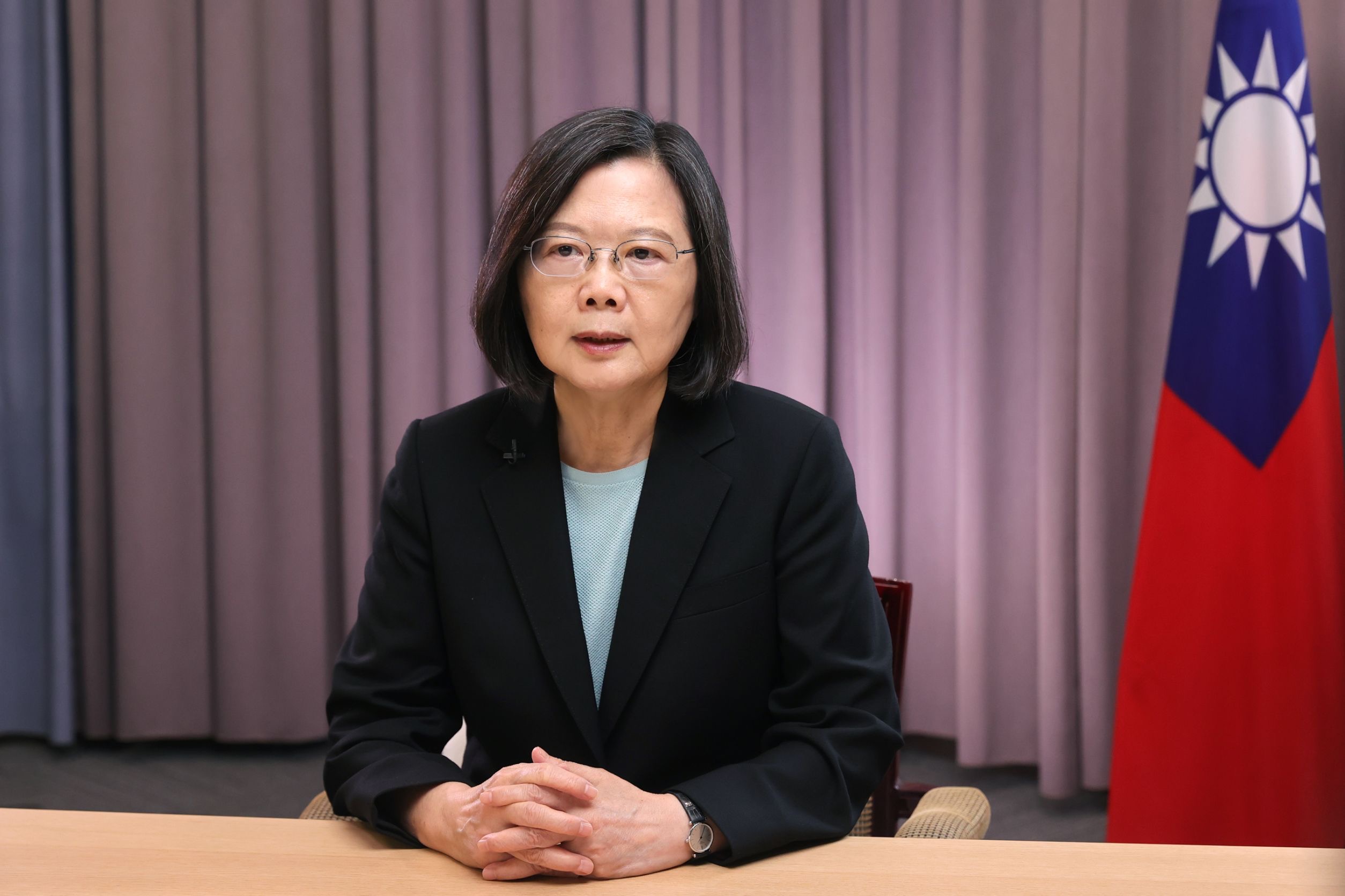 蔡英文總統6日晚間，藉錄影方式為「SEMICON Taiwan 2023 科技菁英領袖晚宴」致詞。(圖:總統府 Flickr)