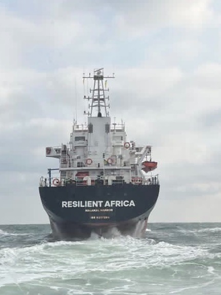 經人道走廊抵達烏克蘭的貨輪非洲號(Resilient Africa)。(FB/@Alexander Kubrakov)
