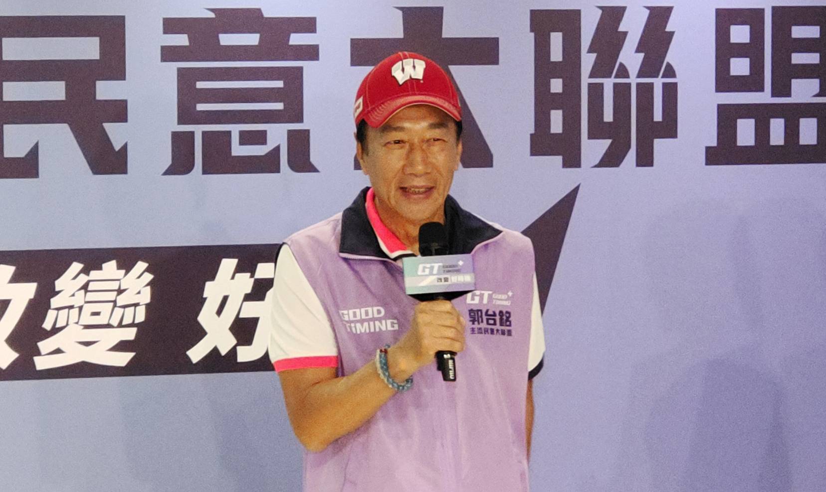 鴻海集團創辦人郭台銘表示，台灣選舉不受外國力量干涉。(王韋婷攝)