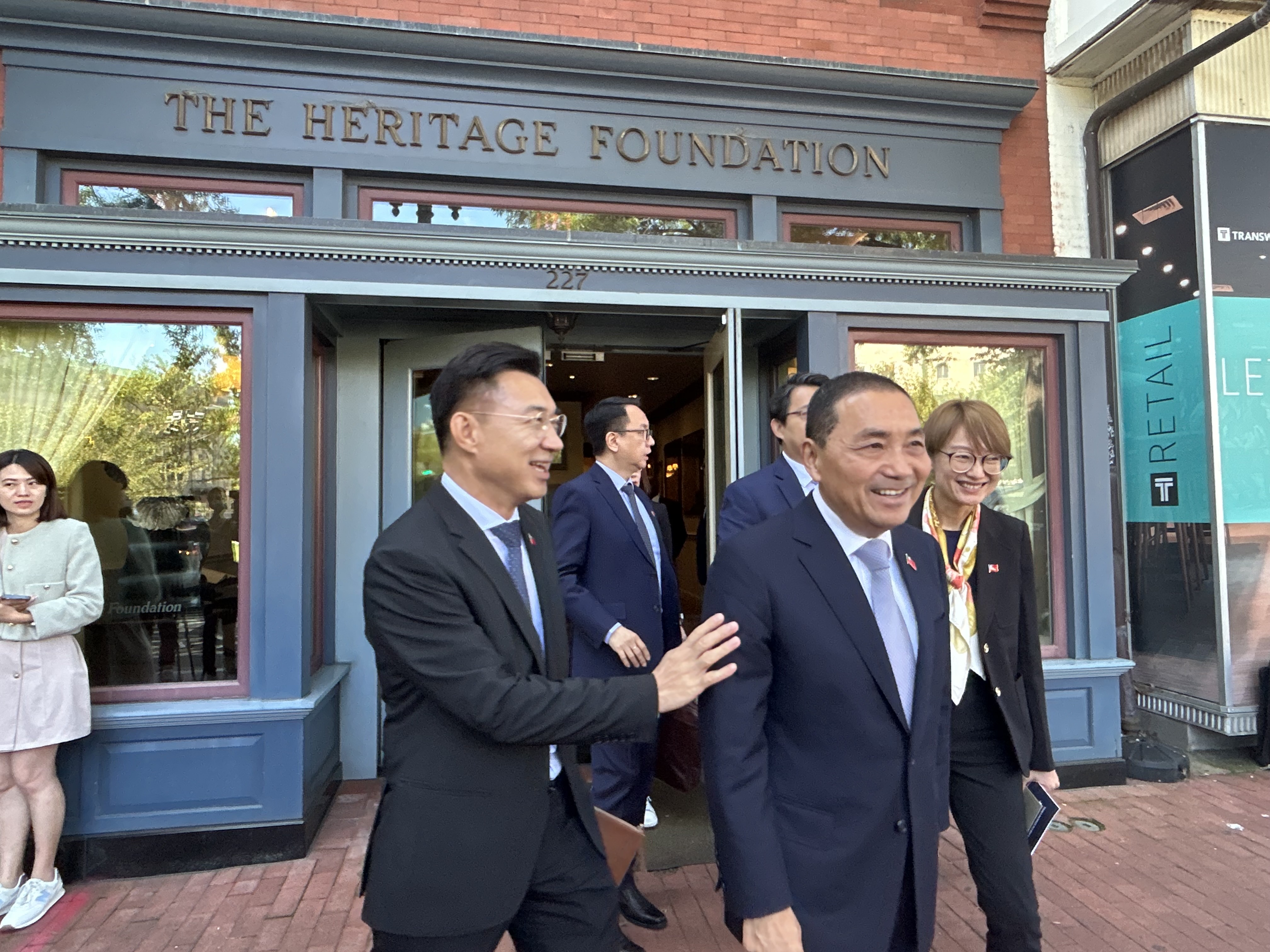 正在訪美的國民黨總統參選人侯友宜，在美東時間19日拜會傳統基金會(The Heritage Foundation)。(趙婉淳攝)