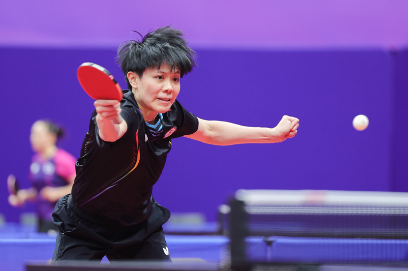 杭州亞運桌球項目22日開賽，台灣桌球女團分組賽首戰遭遇馬爾地夫，台灣選手鄭怡靜（圖）打頭陣，在第1場以直落3勝出。 (圖：中央社)