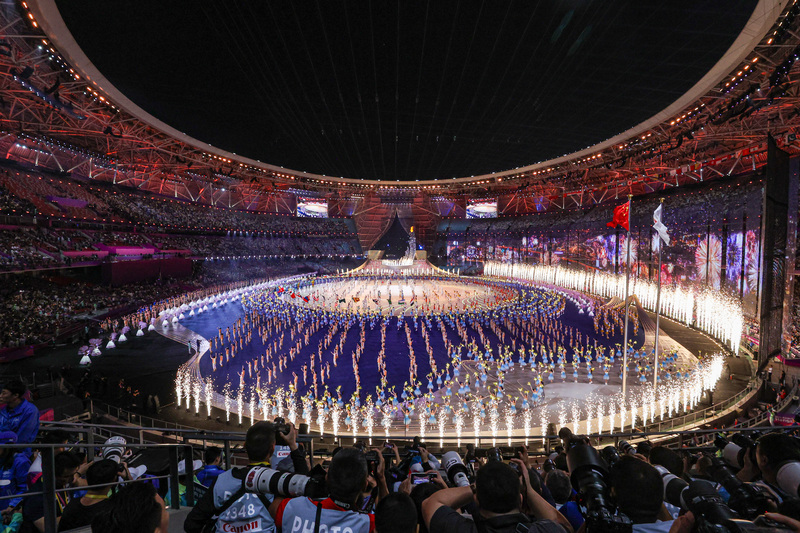 杭州亞運開幕式看不到一般開幕典禮的高潮煙火秀。(圖：中央社)