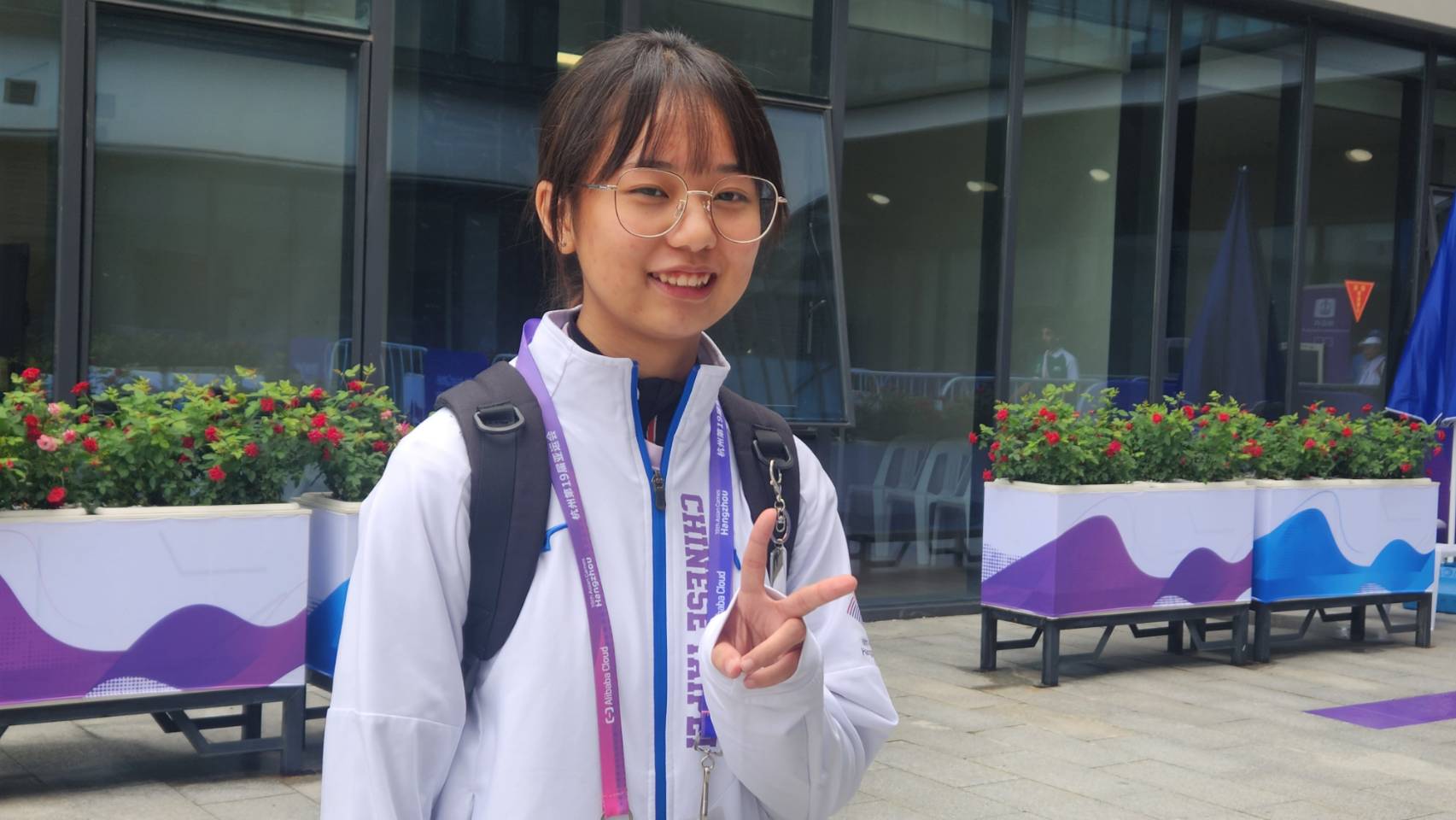 第一次參加亞運就能晉級決賽，雖然最後無緣獎牌，18歲射擊女將陳淇還是很滿意自己的表現。（江昭倫 攝）