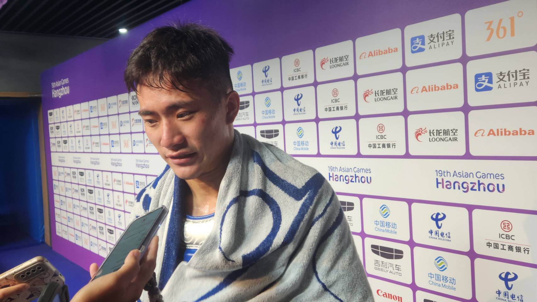 張煥宜本屆杭州亞運拿下男子70公斤級武術散打銅牌，也是睽違21年武術散打在亞運再度有獎牌進帳。(江昭倫 攝)