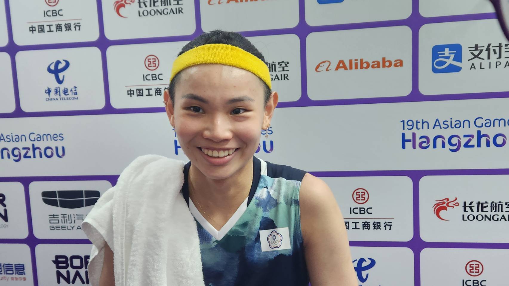 戴資穎傷後首戰告捷，在杭州亞運羽球女團第一點出賽，連下兩城擊敗香港選手。(江昭倫 攝)