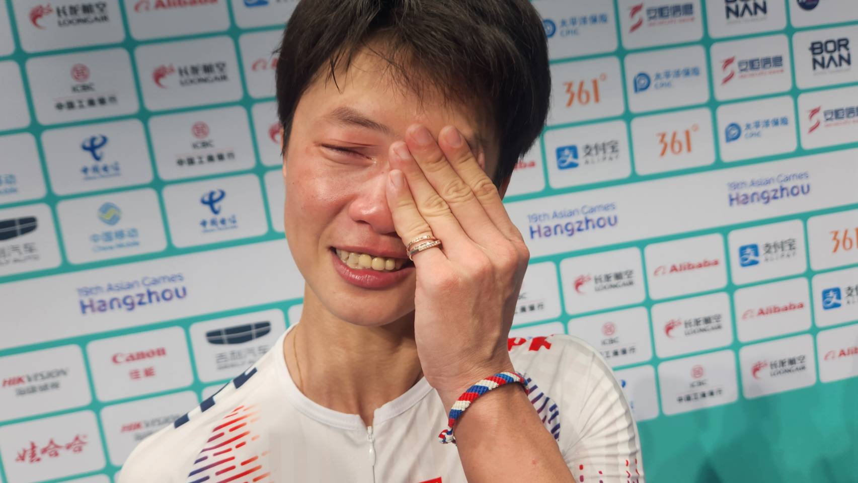 雖然原本希望奪金風光退役，但也覺得盡力了，賽後回想復健艱辛與教練辛苦陪伴，楊合貞幾度爆哭。(江昭倫 攝)