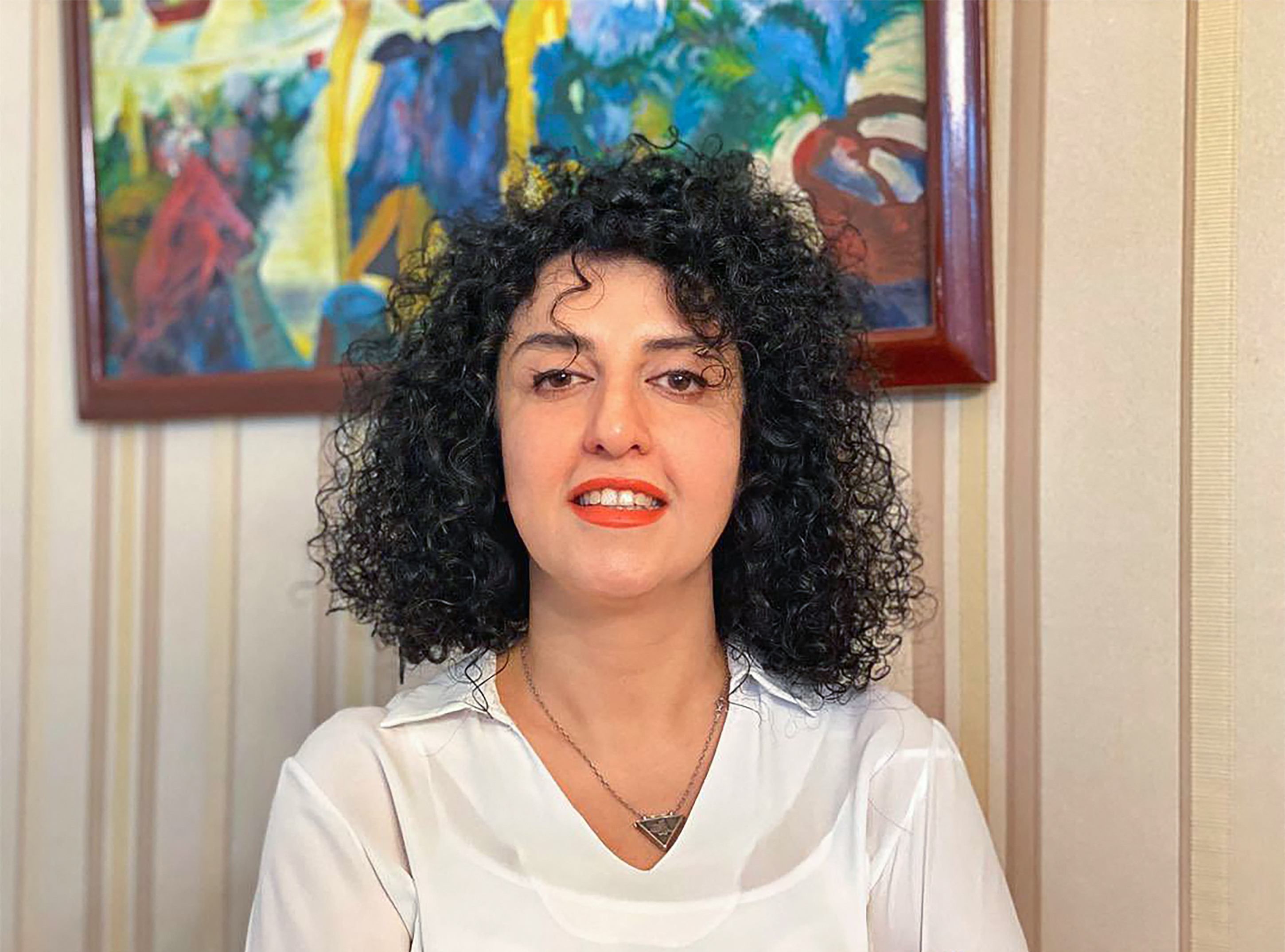 伊朗諾貝爾和平獎得主穆哈瑪迪(Narges Mohammadi)。(AFP)