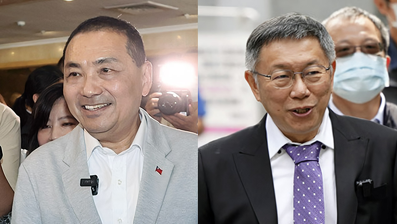 2024總統大選「藍白合」議題備受外界關注。圖為國民黨總統參選人侯友宜(左)、台灣民眾黨總統參選人柯文哲(右)。(資料合成照/中央社)