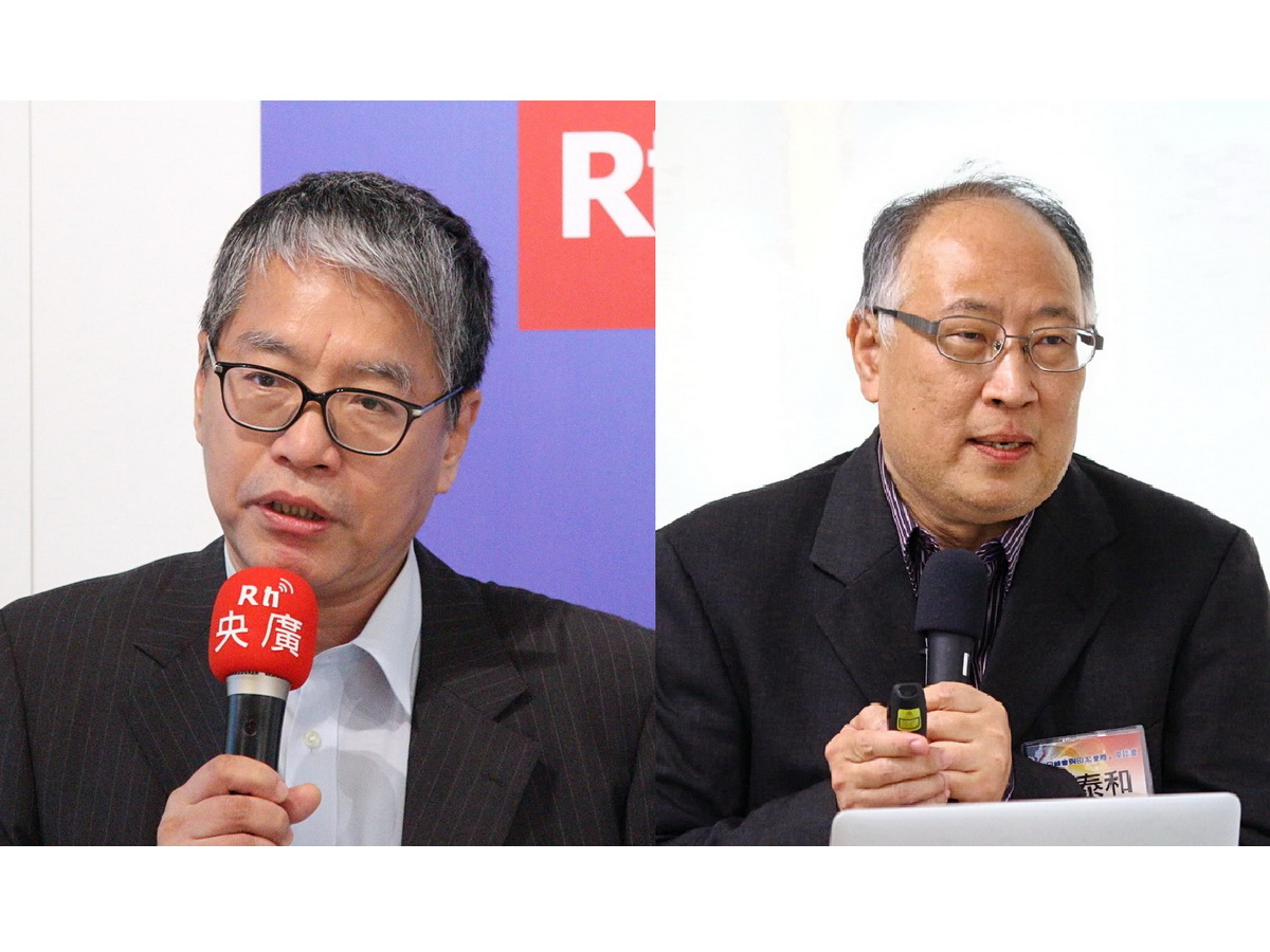 關於以巴衝突，學者林泰和(右)表示，美國力挺以色列，可做台海若有事的參照對象；學者賴怡忠(左)表示，以阿關係正常化將受阻，也衝擊印歐走廊計畫 (合成圖，央廣檔案/記者王照坤 攝)