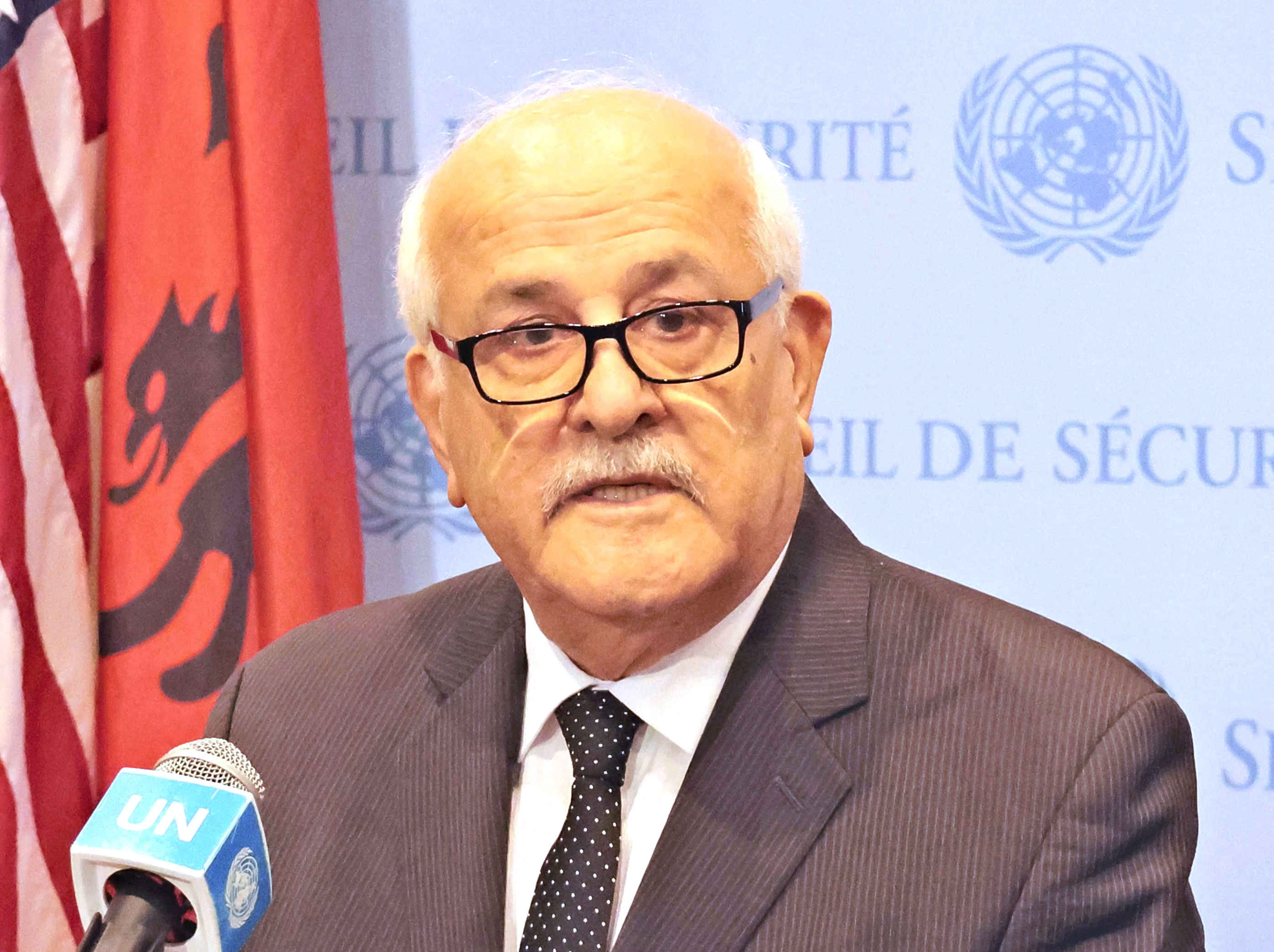 巴勒斯坦駐聯合國大使曼蘇爾(Riyad Mansour)。(AFP)