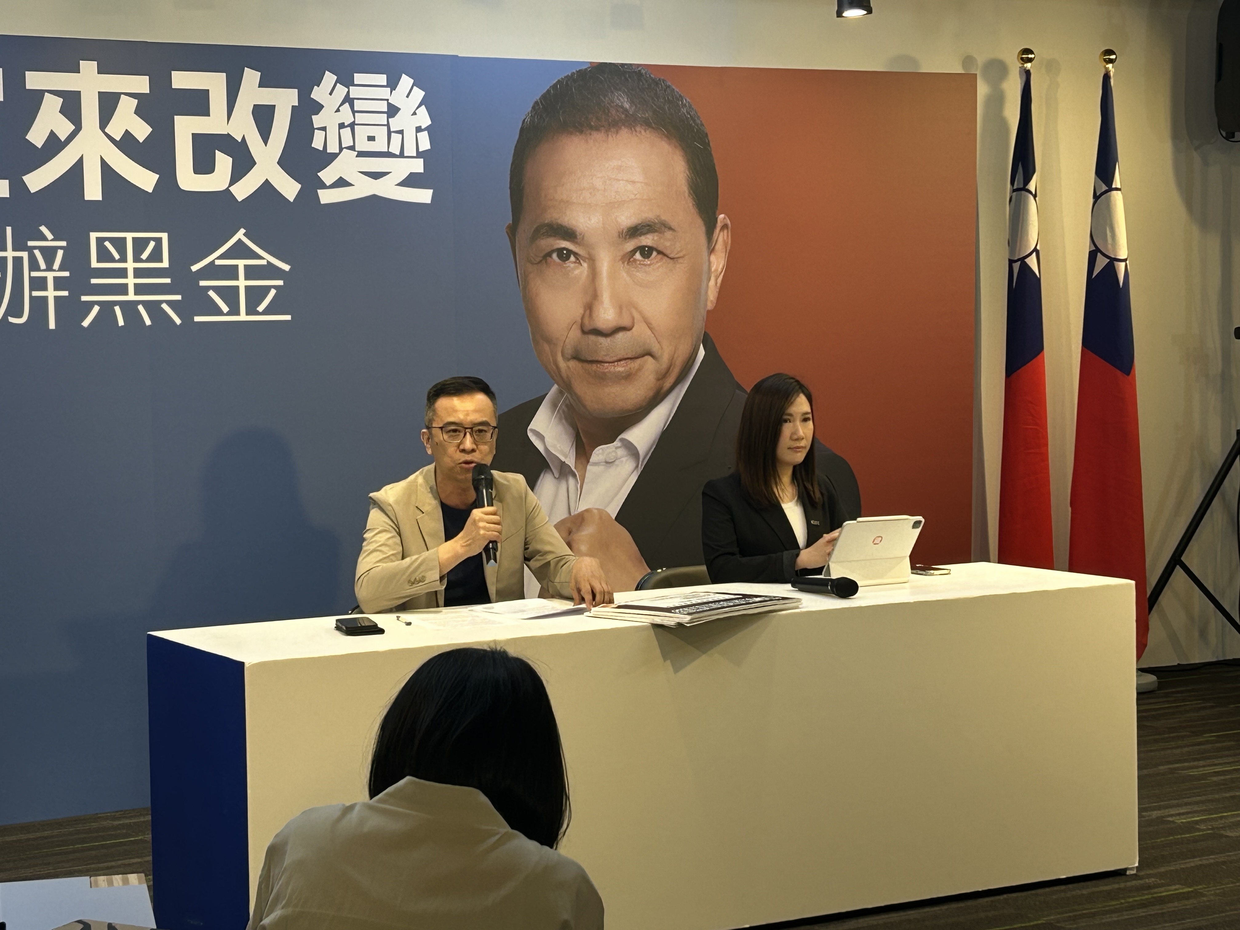 國民黨總統參選人侯友宜今天(19日)宣布新一支競選影片。(趙婉淳 攝)