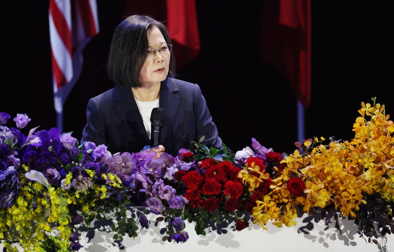 2023亞洲藥學會年會開幕典禮26日上午在台北國際會議中心舉行，總統蔡英文出席致詞。(圖：中央社)