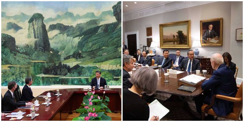 比照習近平見布林肯，拜登也讓王毅「聽訓」。(TG)