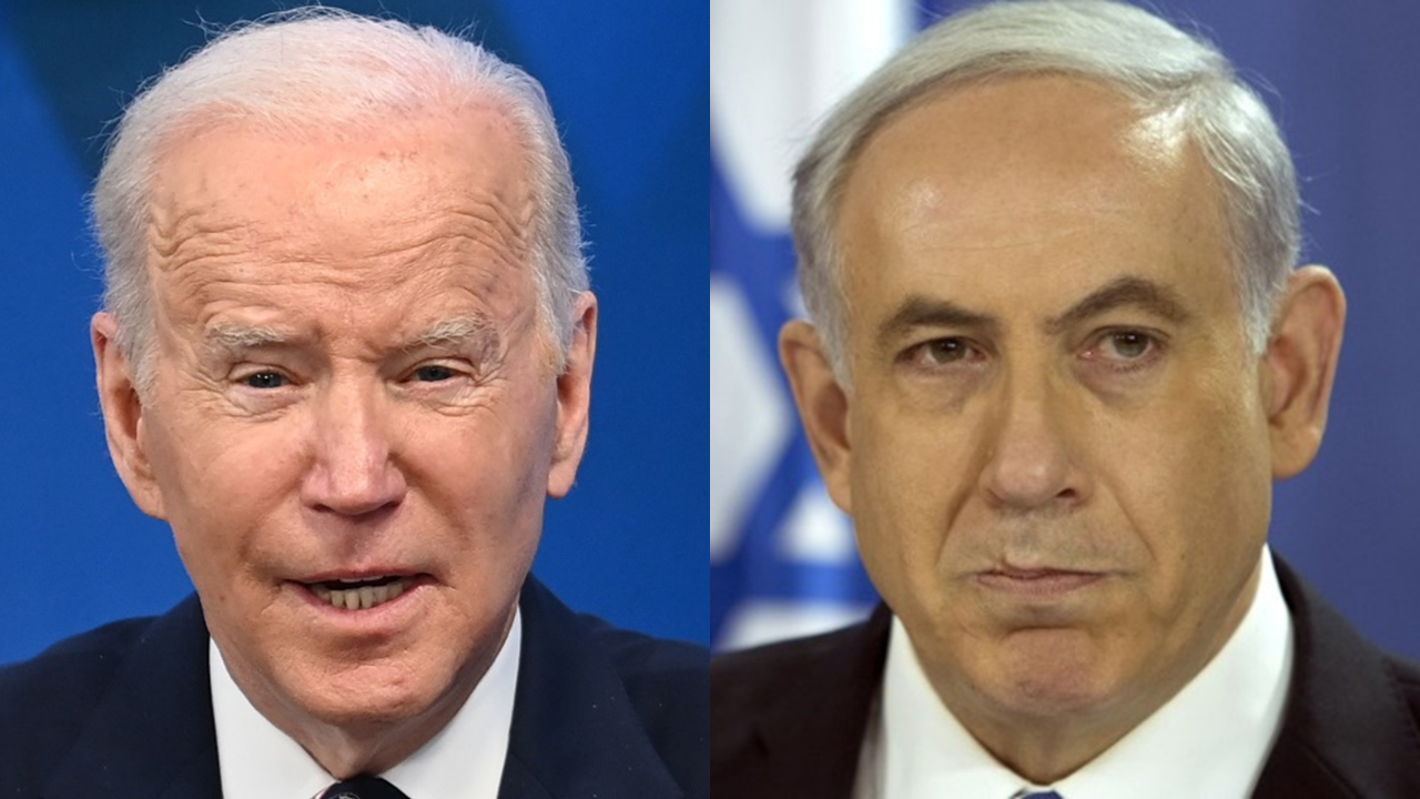 美國總統拜登(Joe Biden)、以色列總理尼坦雅胡(Benjamin Netanyahu)。(合成圖/AFP)