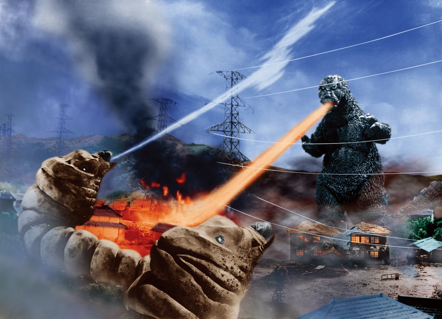 影視聽中心主題影展「響徹世界的吼聲 GODZILLA FOREVER」精選八部從昭和、平成、到二十一世紀的哥吉拉作品，讓觀眾感受大怪獸的進化史。圖為《摩斯拉對哥吉拉》劇照。（TM & 🄫 TOHO CO., LTD.授權提供）