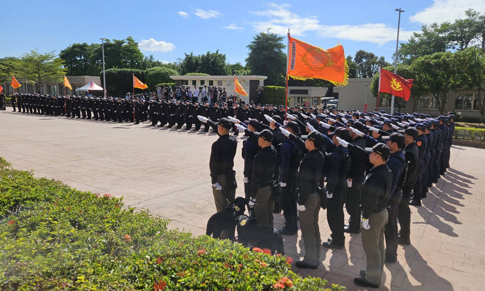 負責2024總統大選候選人安全維護工作的「安維八號」9日成軍。(歐陽夢萍 攝)