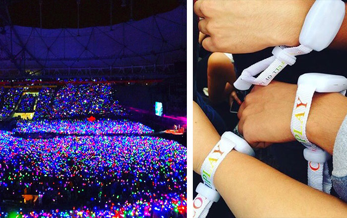 Coldplay演唱會現場發放的LED手環。(圖：取自Xylobands官網)