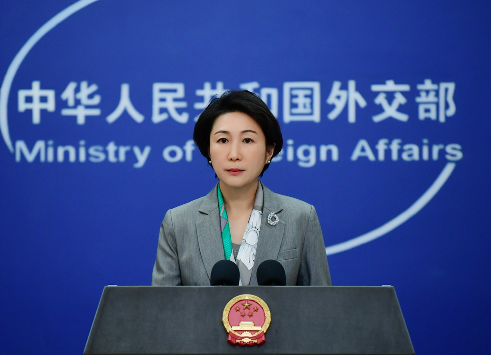 中國外交部發言人毛寧。(FB＠MFA.CHN)