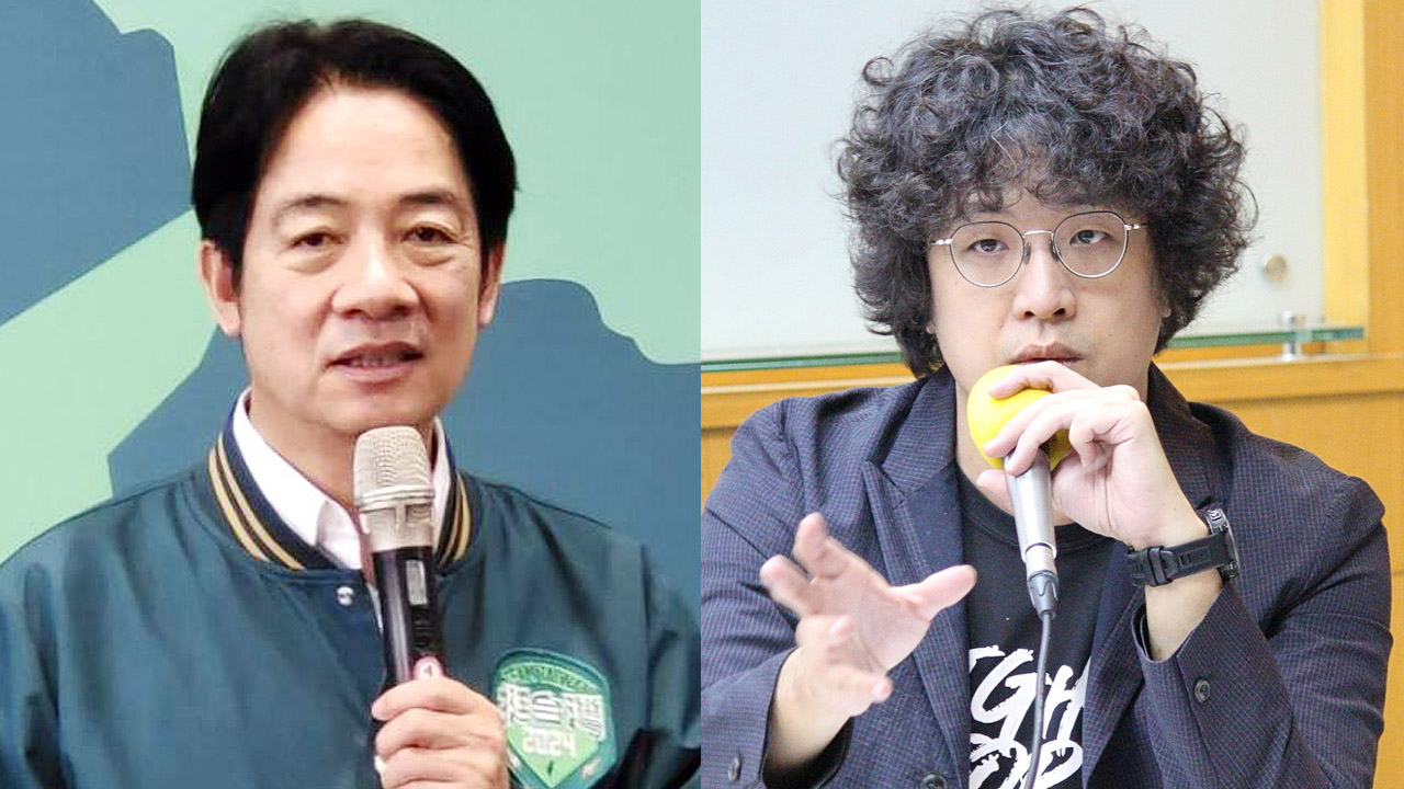 民進黨總統參選人賴清德(左)22日表示，黑熊學院院長沈伯洋(右)對於認知作戰、假訊息非常有經驗，列為不分區第2名是希望借重其專業。(資料合成照/Rti)