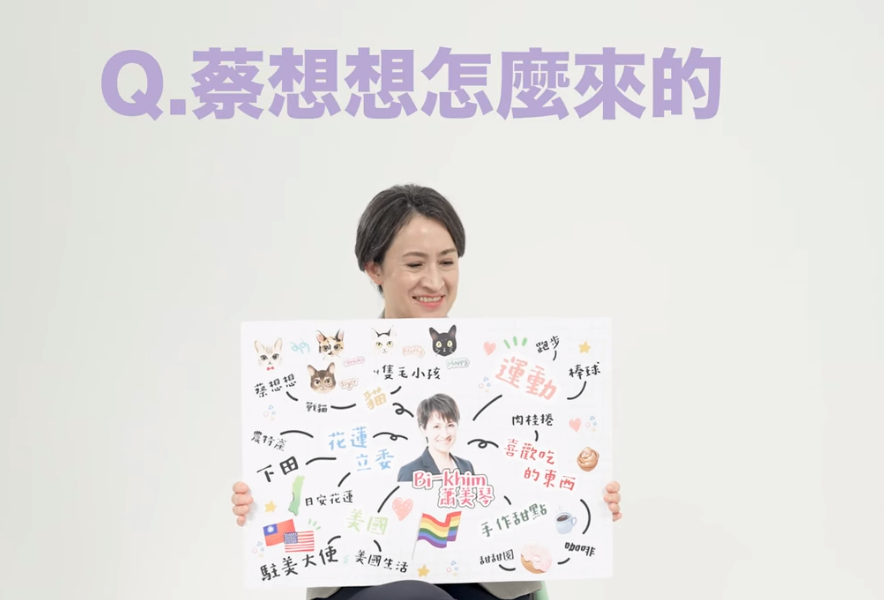 民進黨副總統參選人蕭美琴在「Bi-khim 戰貓喵喵喵」大談愛貓經。(翻攝YT/@ 蕭美琴 Bi-khim Hsiao)