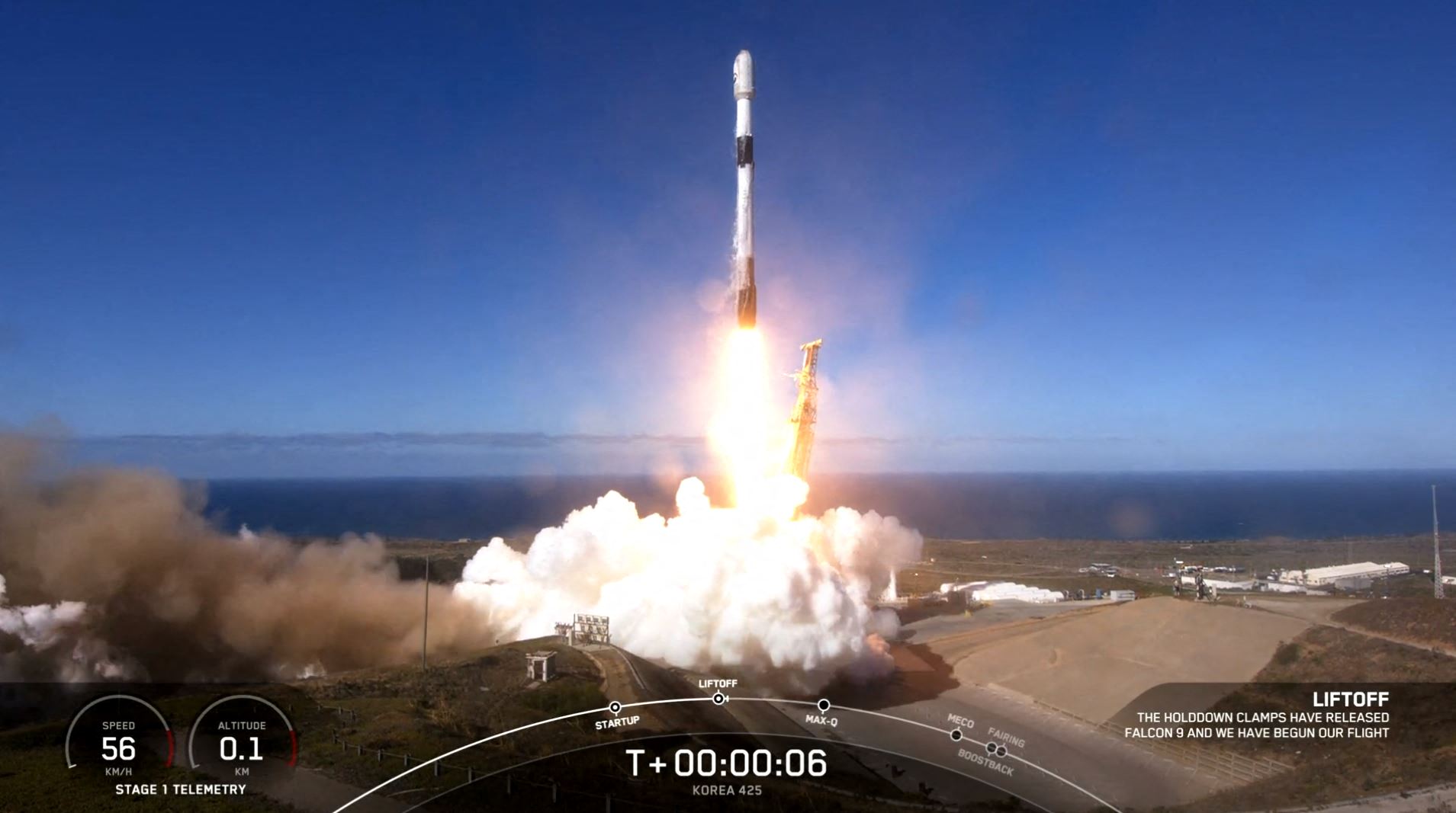 南韓與北韓的太空競賽日益激烈。圖為南韓1日將第一枚間諜衛星送入軌道。(AFP)