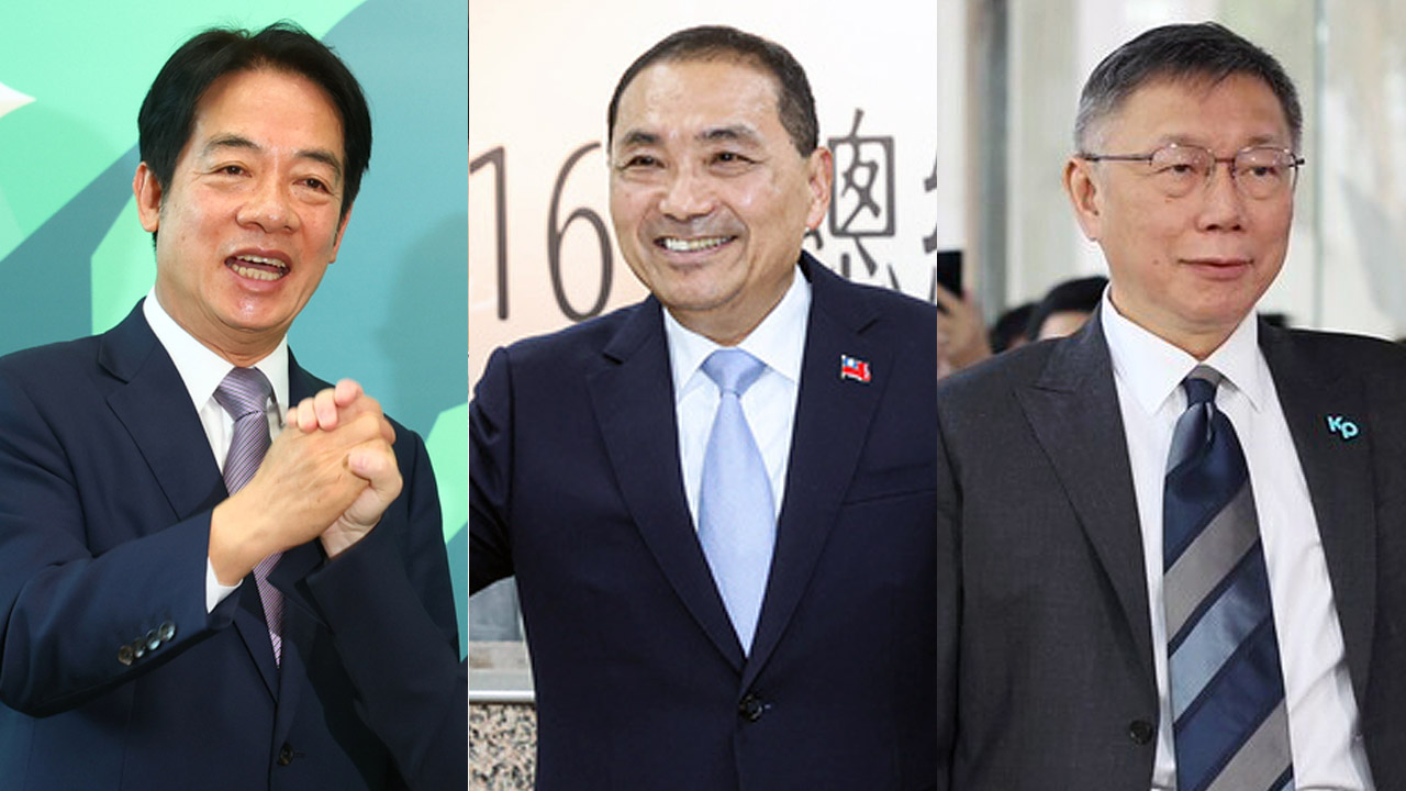 多個動保團體日前向3名總統候選人提出十大政見主張，於4日公布候選人所回覆的動保政見，供選民檢視。左起為民進黨賴清德、國民黨侯友宜、民眾黨柯文哲。(資料合成照/圖:中央社)