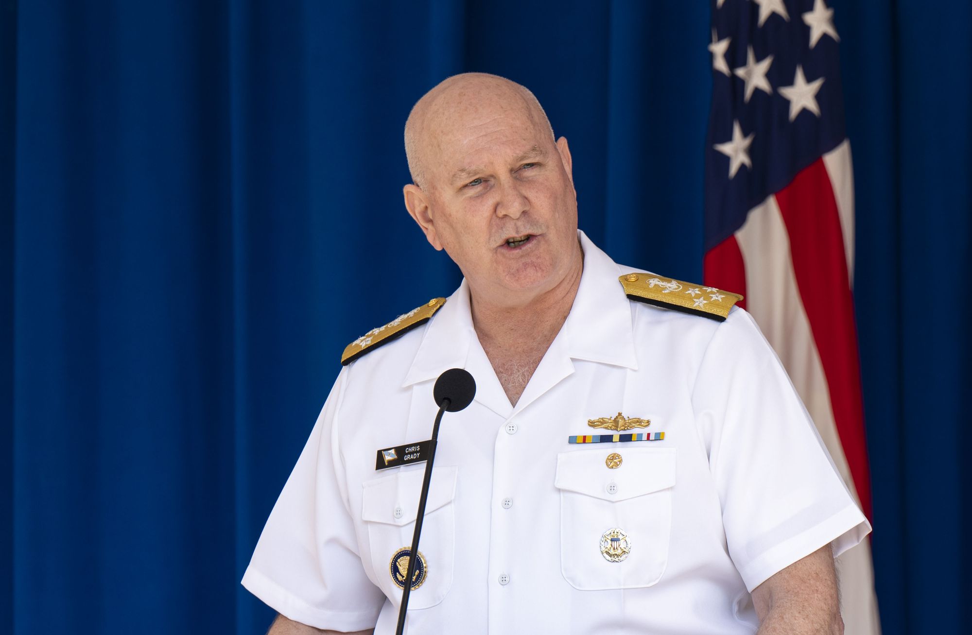 美國參謀首長聯席會議副主席、海軍上將葛瑞第（Christopher W. Grady）。 (圖:美國國防部)