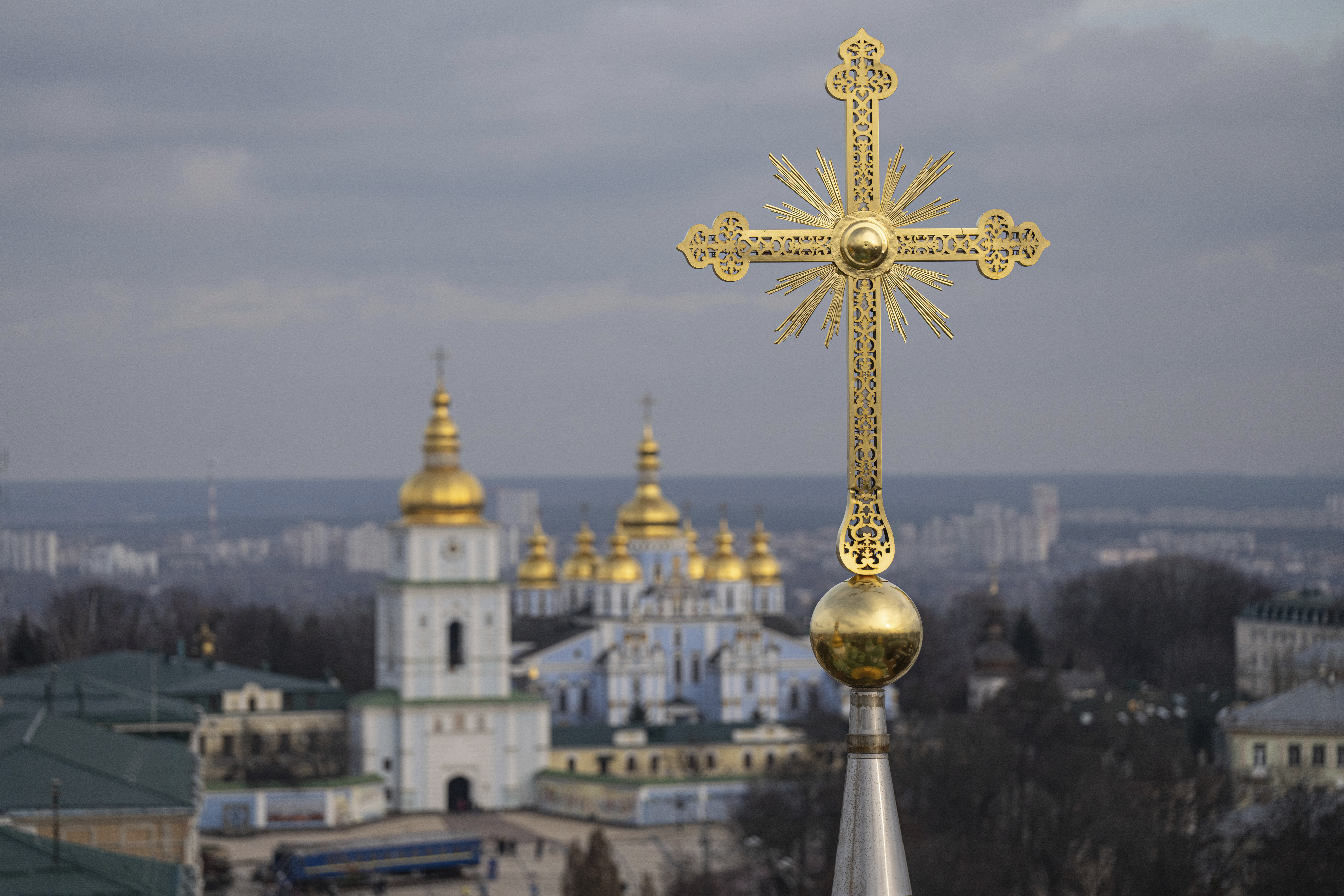 烏克蘭基輔市中心的聖索菲亞大教堂(Saint Sophia Cathedral)。(美聯社/達志影像)