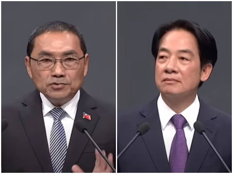 2024年總統大選第二場公辦總統候選人政見發表會26日下午登場，左為國民黨候選人侯友宜、右為民進黨候選人賴清德。(合成圖)