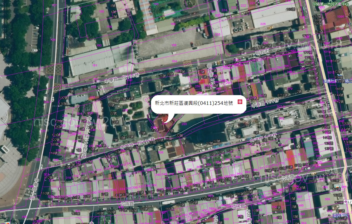 新北新莊復興段254地號。(圖：取自land.moi.gov.tw)