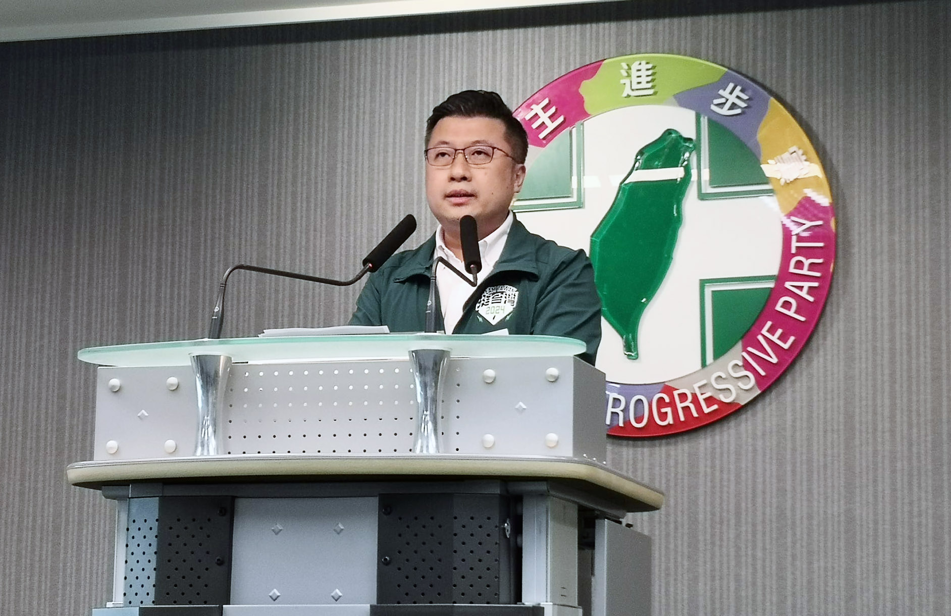 民進黨發言人張志豪。(劉玉秋 攝)