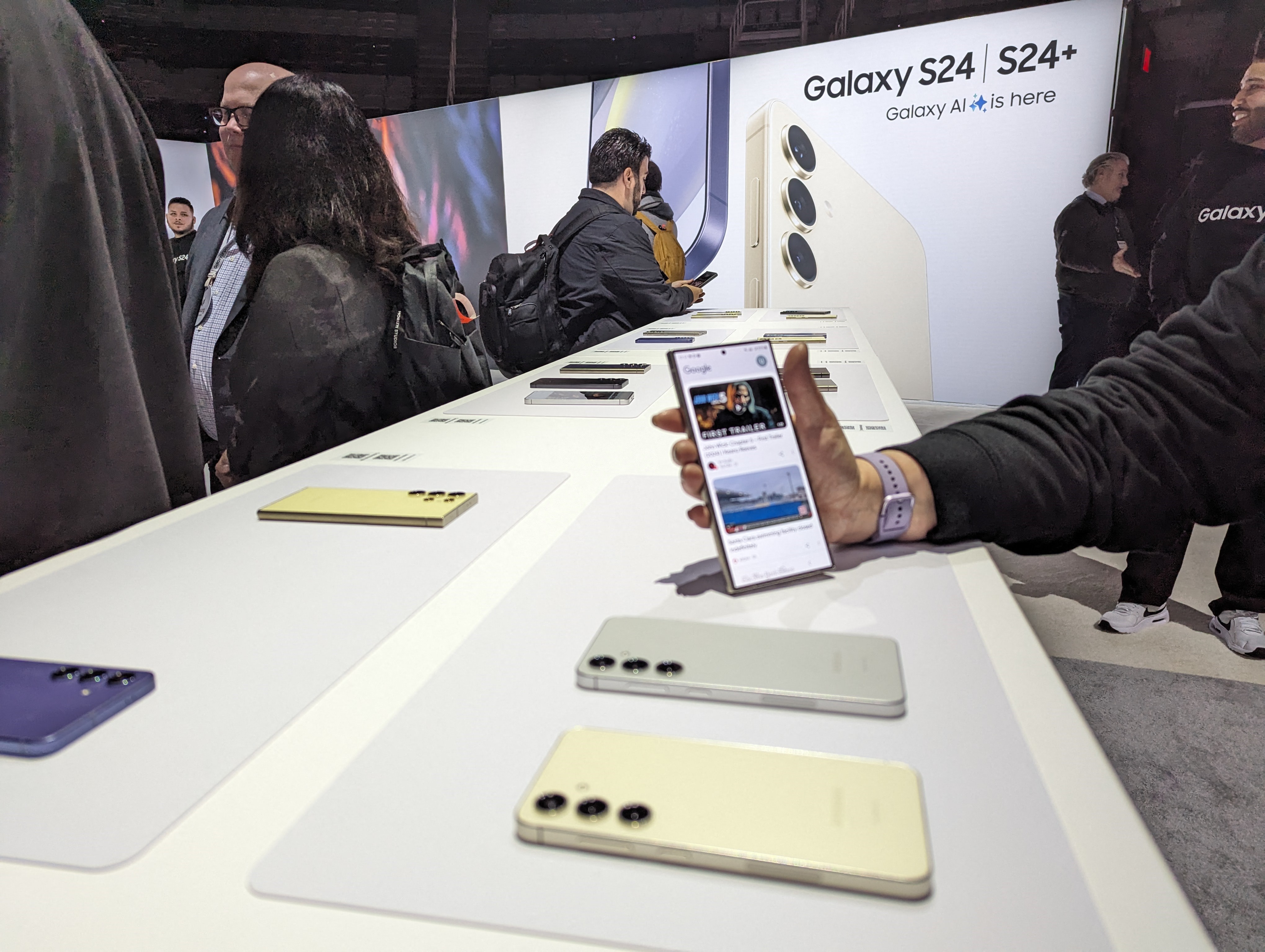 南韓三星電子(Samsung)推出年度旗艦機Galaxy S24系列。(AFP)