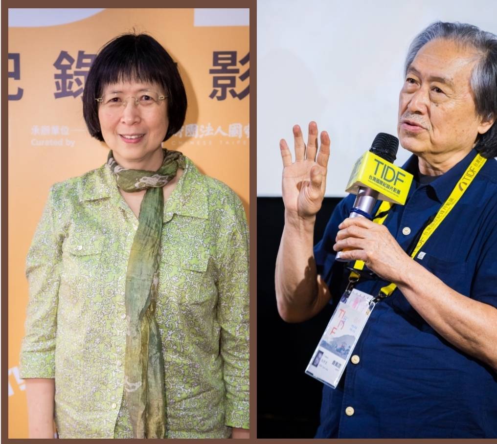 14屆台灣國際紀錄片影展「特別貢獻獎」頒給國寶級藝術家張照堂(右)，已故紀錄片先驅導演胡台麗(左)獲頒「特別紀念」。(TIDF提供)