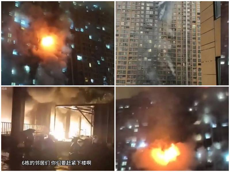 南京雨花台區火災15死44傷。(微博)