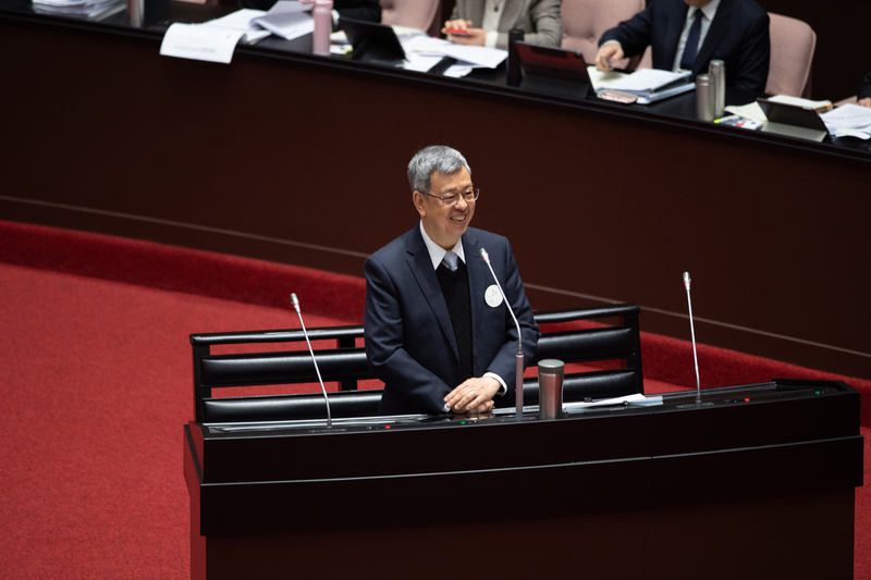 行政院長陳建仁（圖）在立院接受立委質詢時說明交通違規記點制看法。資料照片。 (圖：中央社)