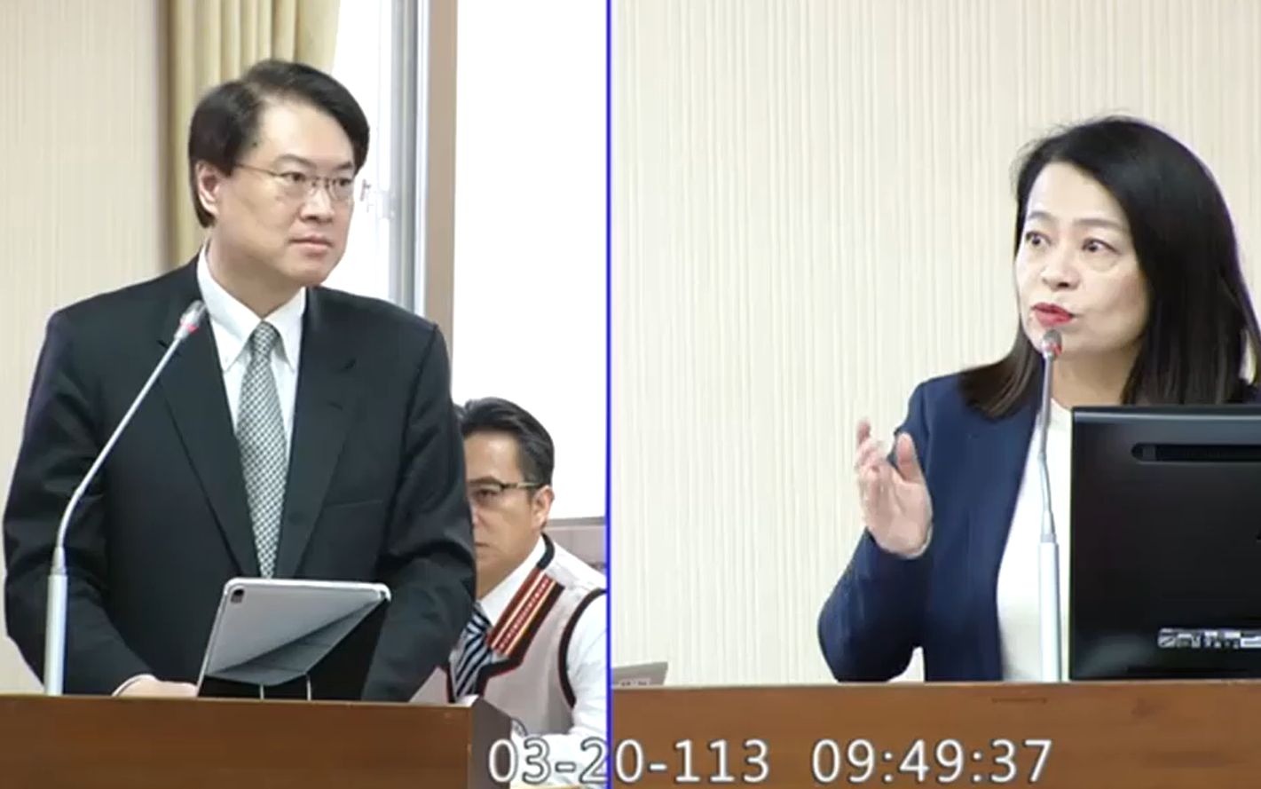 內政部長林右昌20日在立法院內政委員會答詢國民黨立委許宇甄質詢。(直播)