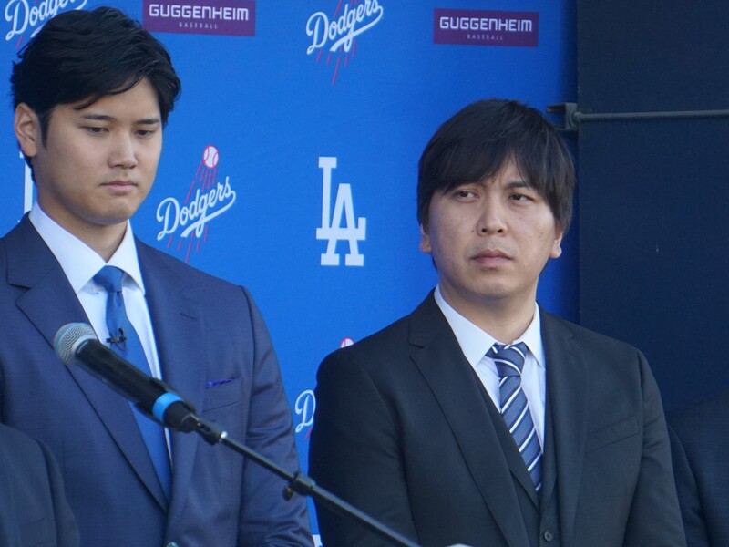 美職棒球星大谷翔平（左）與前翻譯的水原一平（右）。 (圖：中央社檔案照)