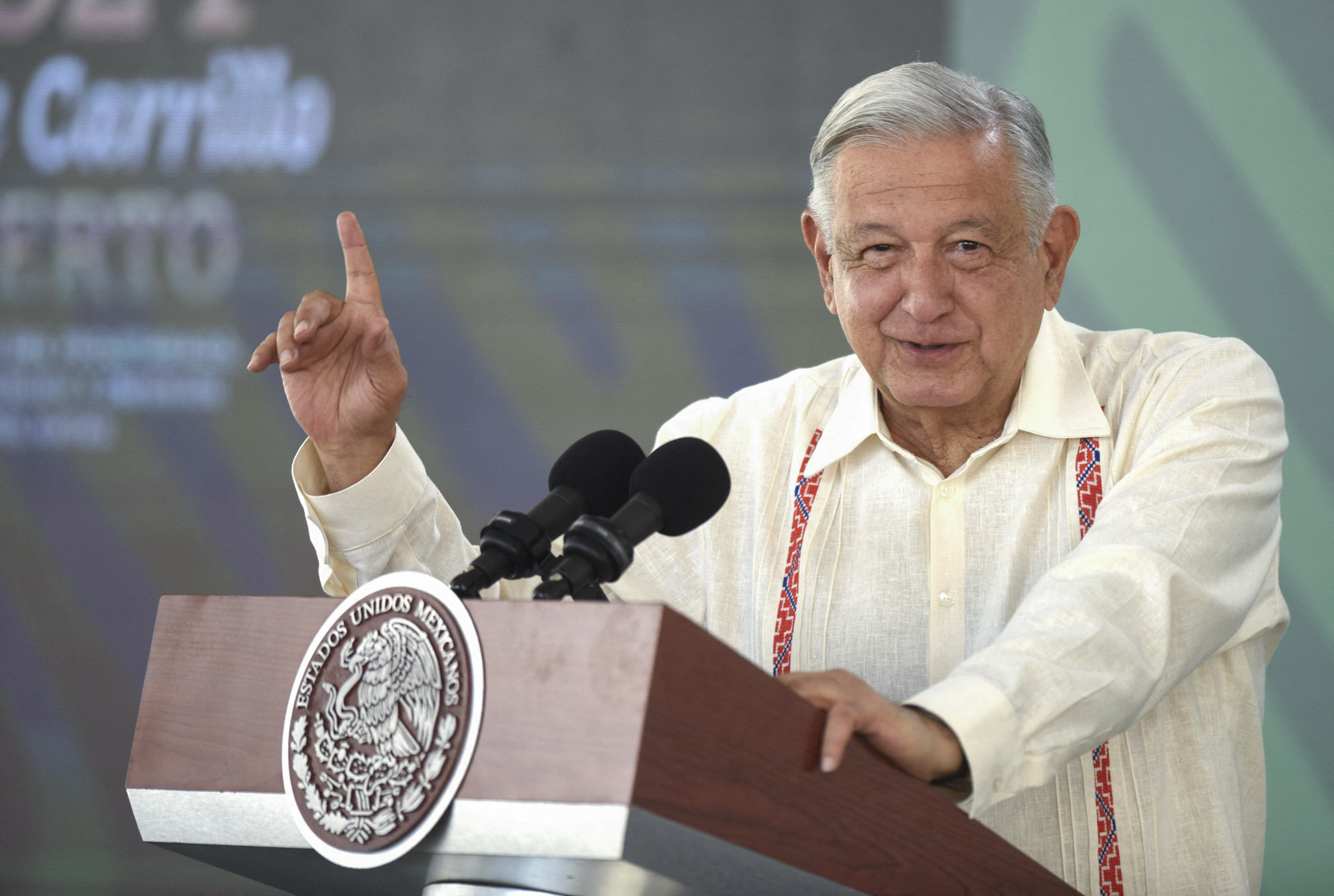 墨西哥總統羅培茲歐布拉多(Andres Manuel Lopez Obrador)。(AFP)