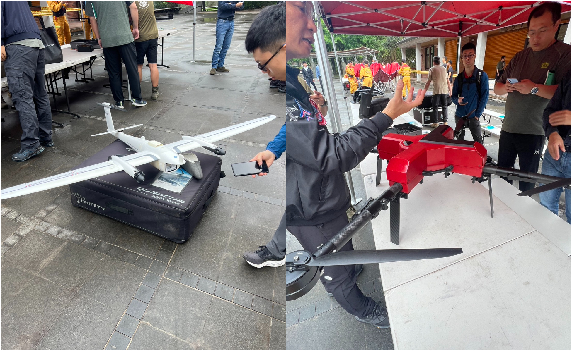 土耳其無人機搜救隊這次帶來3台無人機，7日已經有兩台投入搜救行列。(消防署提供)