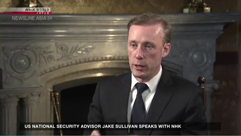 美國國家安全顧問蘇利文（Jake Sullivan）接受NHK專訪。 (圖:翻拍NHK)