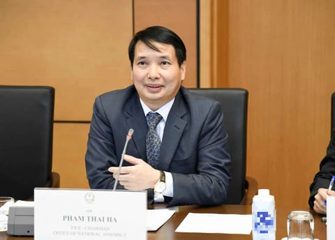 越南國會主席助理范泰河（Pham Thai Ha）。(圖擷取自Hồ Ngọc Bảo Linh臉書)
