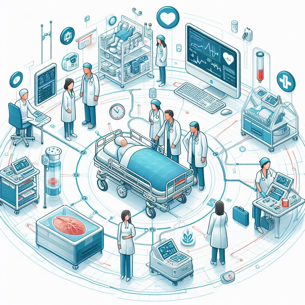 護病比（nurse–patient ratios）、示意圖。(AI生成圖)