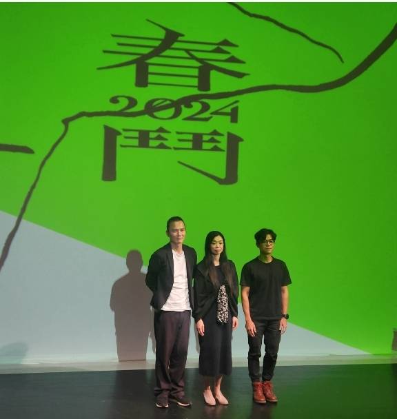 雲門「春鬥」睽違6年回歸，鄭宗龍(左起)、蘇文琪、王宇光開展舞者不同身體模樣。(江昭倫 攝)