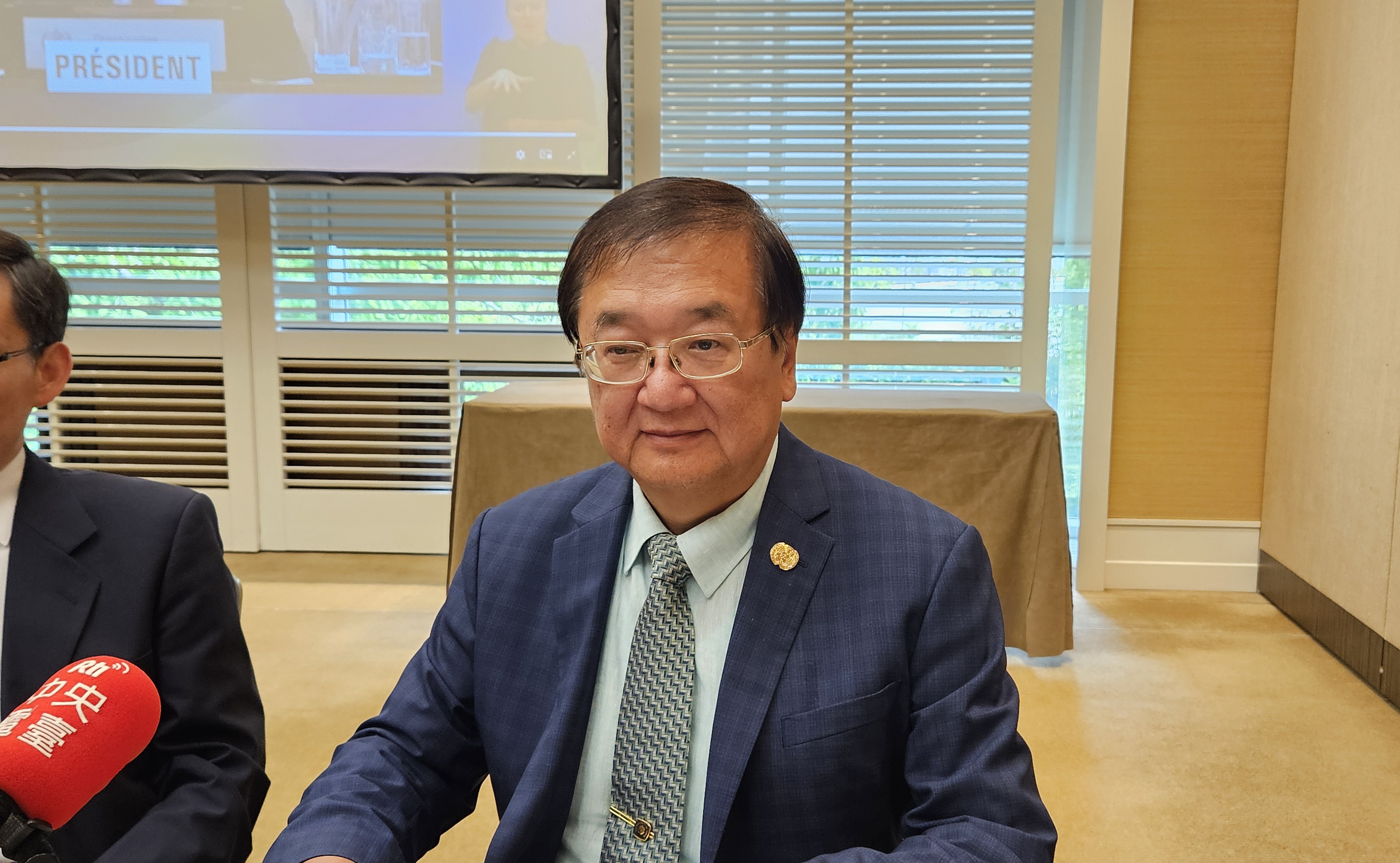 台灣參與WHA案遭否決，邱泰源表示，將向WHO抗議。(劉品希 攝)