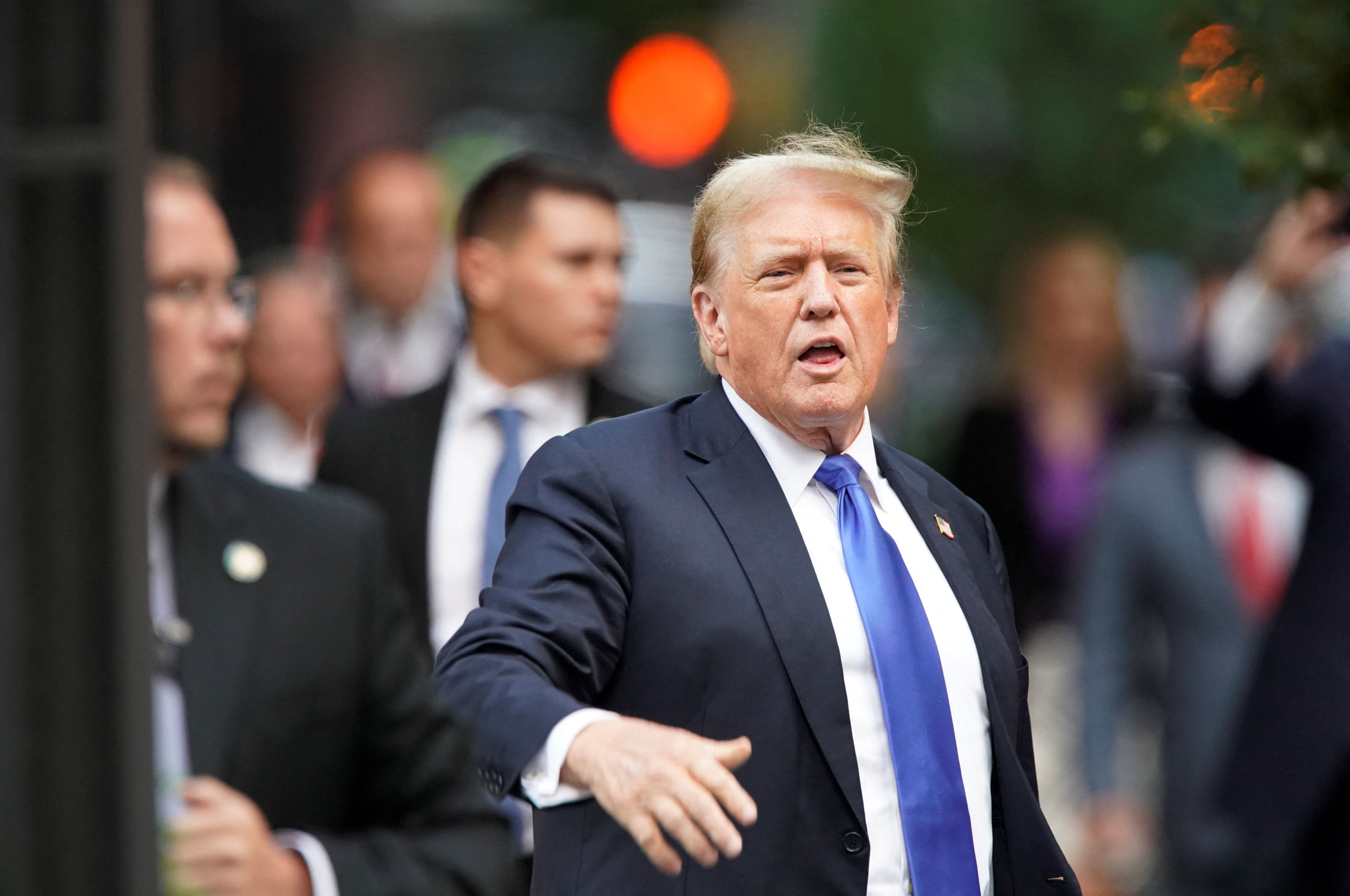 美國前總統川普(Donald Trump)封口費案34項罪名全數有罪。(路透社/達志影像)
